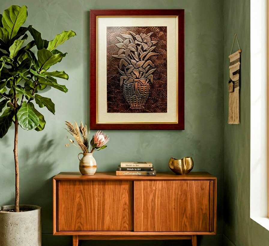 Flower Hibiscus Foil Embossed work