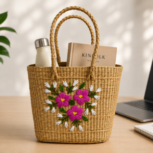 Blossom Jute Tote - Image 4